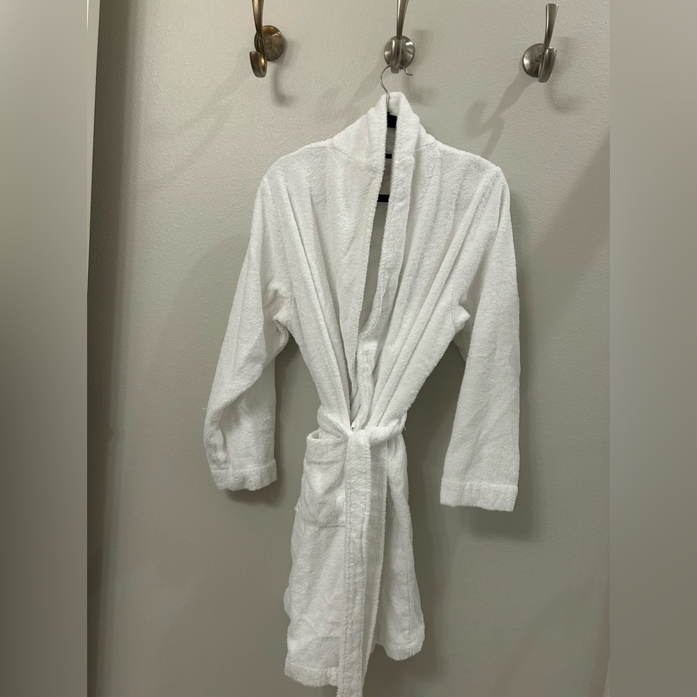 Nordstrom Lingerie White Terry Bathrobe